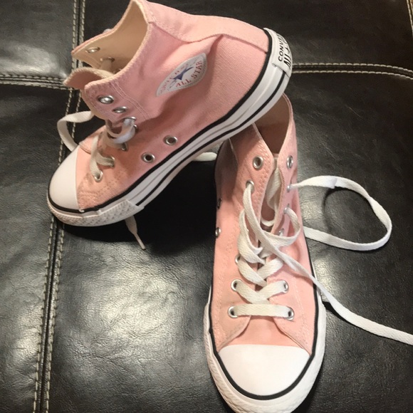 pale pink high top converse